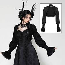 DARK IN LOVE Gothic Schulterjäckchen Schwarz Rüschen Dark Flowers Bolero Elegant
