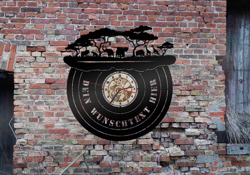 Afrika africa wanduhr - afrika, holz