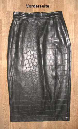 Langer kunst lederrock pvc - lederrock, /
