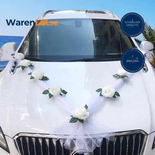 Autoschmuck hochzeit weiß - hochzeit,