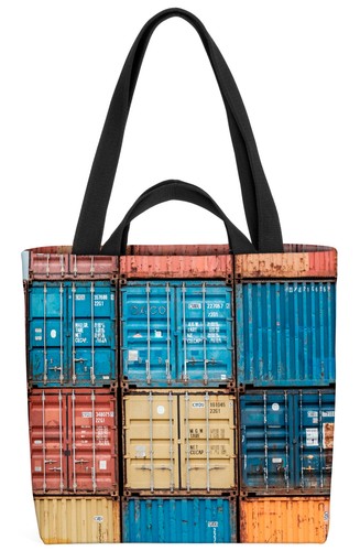 Container hafen bunt tasche - bunt,
