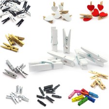 100 mini kleine Zierklammern Dekoklammern Klammern Holzklammern Basteln Sepkina