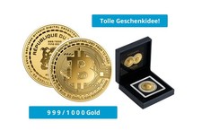 Goldmünze Motiv "Bitcoin"