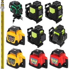 Rotationslaser Rot/Grün 5/8/12 Linien Strahl 360° 500M Baulaser Stativ Meßstab