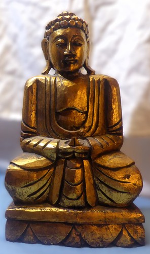 Buddha figur holz - buddha, sitzend
