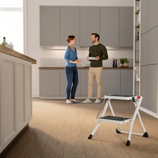 Hailo MK60 Mini Klapptritt weiß 2 Stufen Tritt Leiter Hocker Trttleiter
