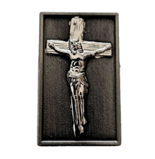 Jesus Kreuz Symbol Glaube Kirche Andenken Edel Metall Button Pin Anstecker 0969