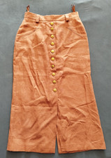 Hirsch Leinen Rock Gr DE 38 Länge 85cm Bund 37cm Tracht Vintage Damen