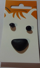 2 Tieraugen und Nase schwarz 8 mm Union Knopf