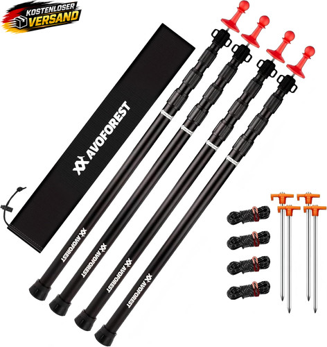 Teleskop zeltstangen set - set, 4