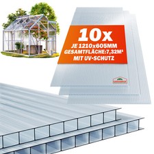 Hohlkammerplatten 10x Polycarbonat 6mm Doppelstegplatte Stegplatten GARDEBRUK®