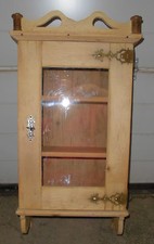 jugendstil vitrine hänge wand schrank alt antik obst holz schränkchen 1 türig
