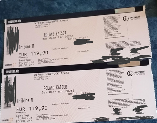 Tickets roland kaiser - 2x,