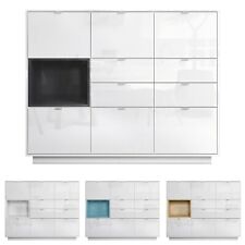 Highboard Sideboard Kommode Schrank Bücherregal Metro V2 - Weiß Hochglanz