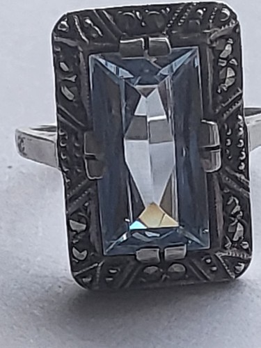 Vintage silberring hell - hell, blauer