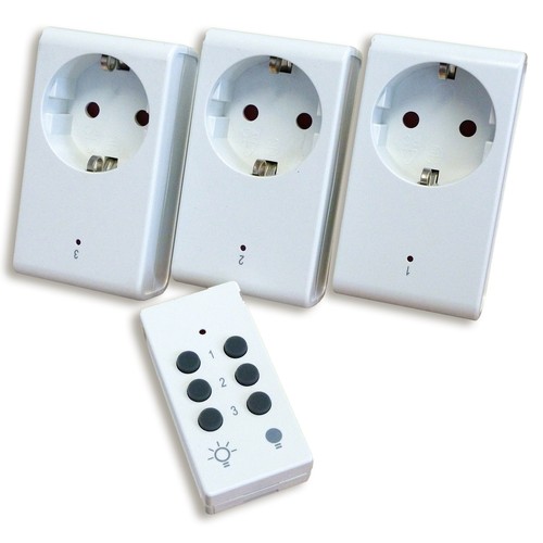 3er set funk steckdosen mit - 3er-set,