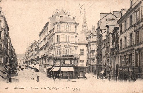 Cpa rouen la rue de - cpa,