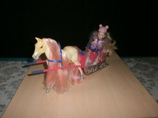 Barbie Pony Schlitten mit Puppe Winter Schnee