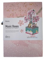 Rolife Deko Spieluhr Kirschblütenbaum mit Katzen DIY Bausatz Rosa