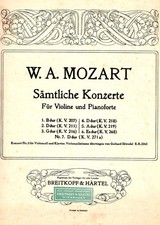 Mozart: Violinkonzert G-Dur KV 216, Klavierauszug und Violinstimme, Breitkopf