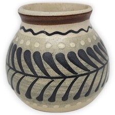 Keramik Topf Becher Vase 7 cm Vintage Küche Haushalt Landhaus Handbemalt Fisch