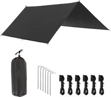 Zeltplane Wasserdicht, Dunkelgrün Camping Zelt Tarp 3x3m für Reisen Hängematten