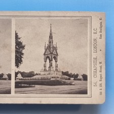 Stereoview Card 3D C1895 London England Albert Memorial Victorian