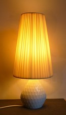 ALBOTH & KAISER PORZELLAN ALKA WEISSE TISCHLAMPE 60ER JAHRE OP ART DESIGN