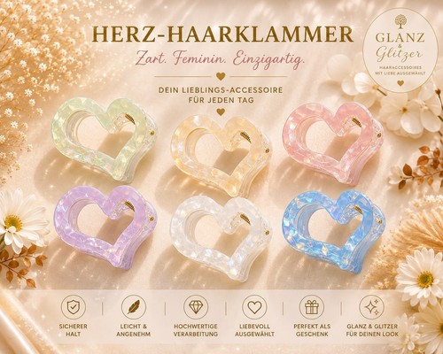Herz haarklammer - herz,