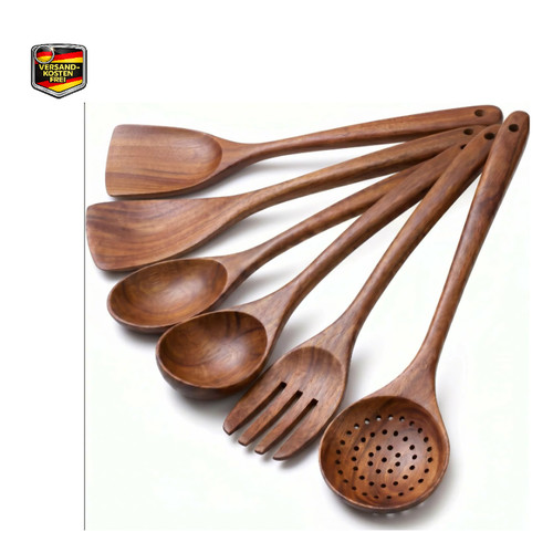 Holz kochbesteck set - set, 6
