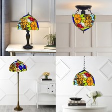 Tiffany 10/12/16 Zoll Tisch/Boden/Decken/Pendelleuchte/Wandlampe Blume Buntglas
