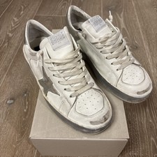 Golden Goose Stardan Herren Sneaker 42 Weiß Silber Used Look Originalkarton
