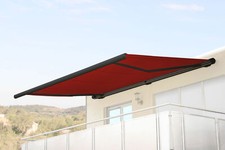 B-Ware Elektrische Kassettenmarkise H122, Markise 4x3m, Acryl bordeaux anthrazit