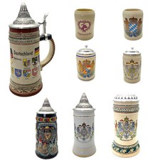 Domex Bierseidel Bierkrug mit Zinn-deckel Flachdeckel 0,25 0,5 1,0 Liter