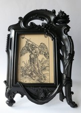 ANTIK STANDRAHMEN BILDERRAHMEN BOIS DURCI RAHMEN / SPIEGEL FOTORAHMEN UM 1880