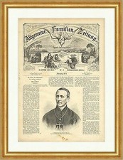 Dr. Philippus Krementz, Bischof von Ermland Köln Kreuz Holzstich E 4512 Gerahmt