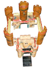 Zu Elastolin passende Brohm Ritterburg 5,5 7cm Ritter Plastik Burg um 1960 Fehl.