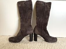 Sehr Feine Velourlederstiefel Gr38 Grau Neuwertig Italienisches Design John Grey