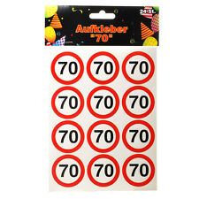 Aufkleber Runder Geburtstag Verkehrsschild Sticker Geschenk Basteln Deko