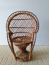 Pfauenthron, Puppensessel, dekoratives Korbgeflecht H:30cm