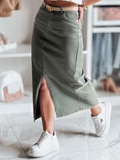 Damen Midi Denim Rock mit