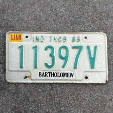 Original US Auto Kennzeichen Nummernschild USA ?? Indiana 1986