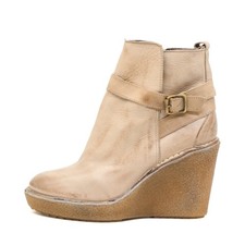 Buffalo Damen Wedge Boot Stiefelette Beige Wildleder Boots Stiefeletten EU 39