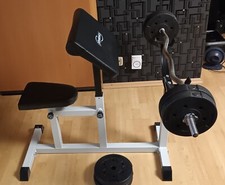 Curlbank mit Curlstange und 16 Kg Gewichte
