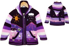 Kinder Strickjacke brombeer