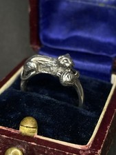 Vintage Ring Katze spielende