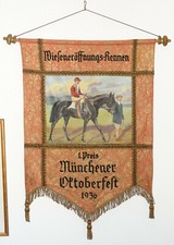 Siegerfahne Oktoberfest Preis München Münchner Fahne Rennen Renntage Pferd
