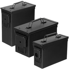 US Munitionskiste Metall Schwarz Ammo Box Outdoor Militär Army Metallkiste BW