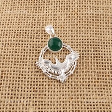 925 Sterlingsilber Rund Grün