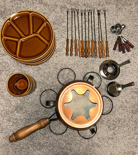 Komplettes vintage fondue set - komplettes, vintage-fondue-set